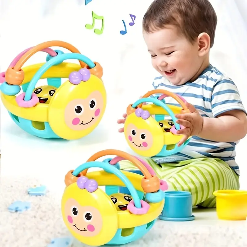 צעצוע לתינוק כדור אטלס לפתח כדור חודשים מפלסטיק פעמון בובה