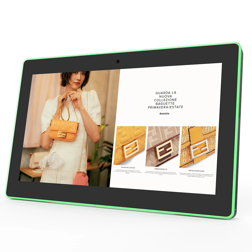 העתיד אצבעותיך עם שלנו 15.6 אינץ קיר רכוב Tablet pc עם שינוי צבע LED מסגרת.