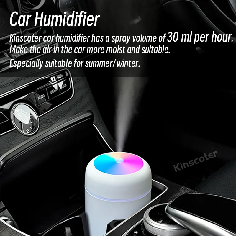 300ml H2O אוויר מכשיר אדים נייד מיני USB ארומה מפזר עם ערפל מגניב שינה בית רכב צמחים מטהר – תמונה 3
