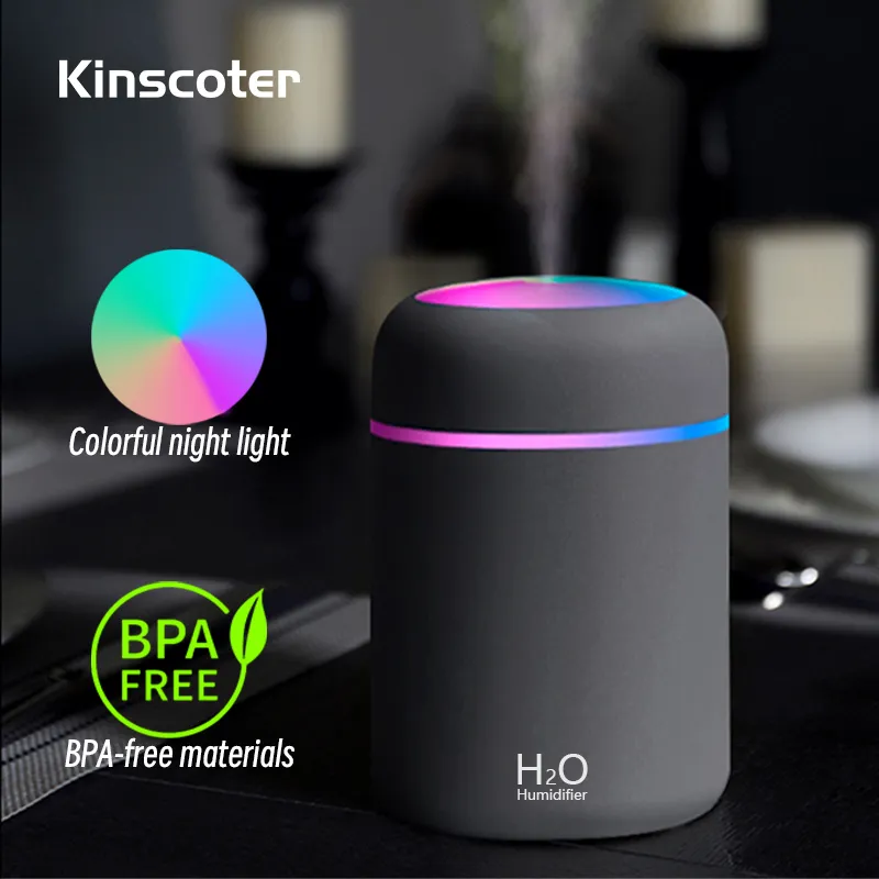 300ml H2O אוויר מכשיר אדים נייד מיני USB ארומה מפזר עם ערפל מגניב שינה בית רכב צמחים מטהר