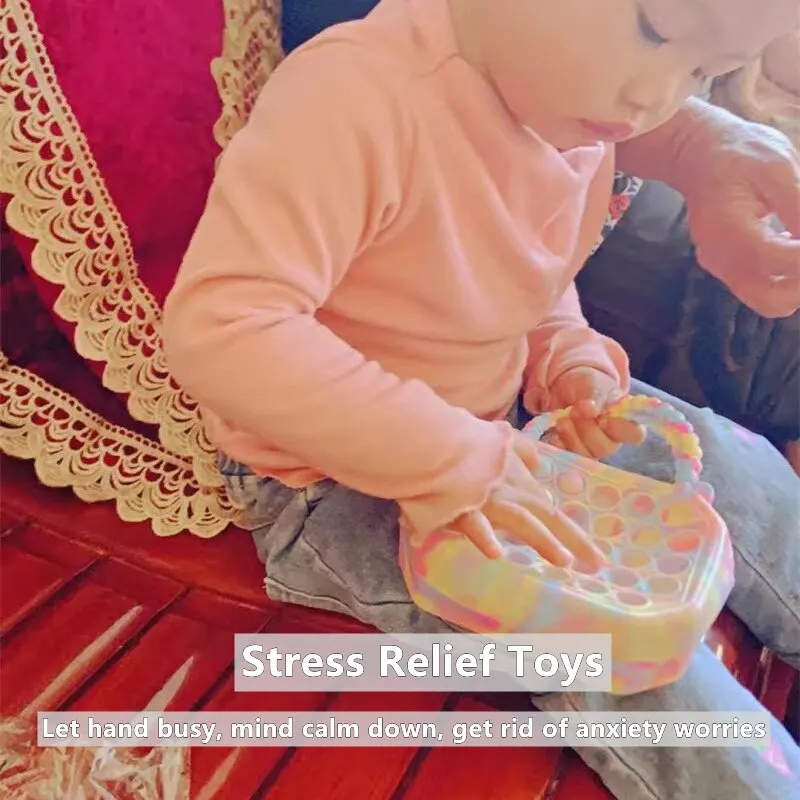 ארנק פופ סיליקון דחיפה חושי בועה פופ שקית תיק צעצוע של תיק תיק ילדים לילדים – תמונה 2