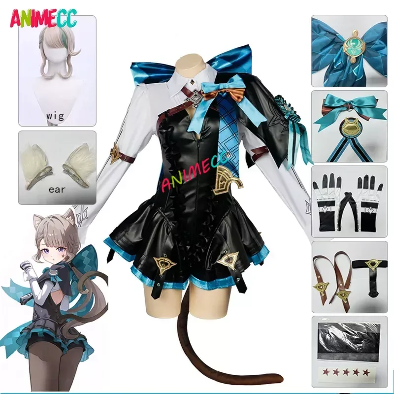 Animecc linette קוספליי תחפושת פאה פונטיין תפקיד חדש קוסם אנימה משחק בגדי נשים, , - AliExpress