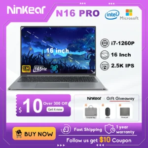 מחשבים ניידים N16 פרו 16 "2.5K 165Hz Intel Core i7 1260P WiFi 6 32GB RAM + 2TB SSD משרד מחשב נייד Windows 11