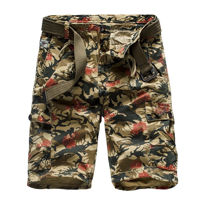 Men's Summer Floral Printed Cargo Shorts