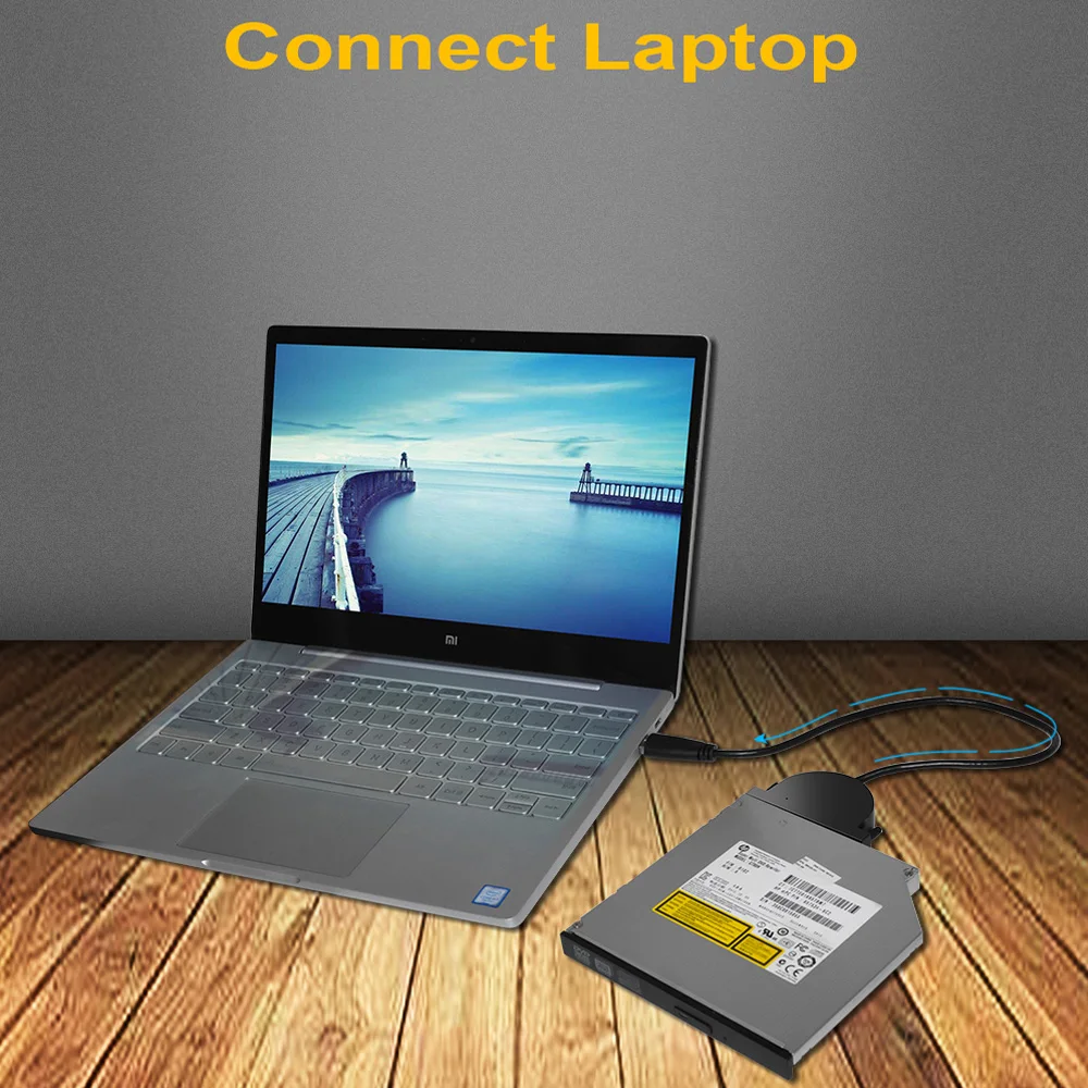 DeepFox USB 2.0 SATA כבל CD/DVD ROM כונן כבל אופטי נהג מתאם כבל עבור מחשב נייד מחשב נייד, , - AliExpress – תמונה 3