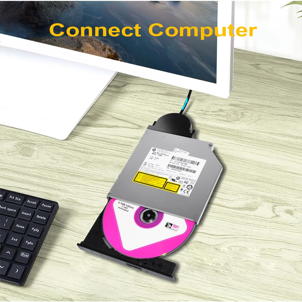 DeepFox USB 2.0 SATA כבל CD/DVD ROM כונן כבל אופטי נהג מתאם כבל עבור מחשב נייד מחשב נייד, , - AliExpress – תמונה 4