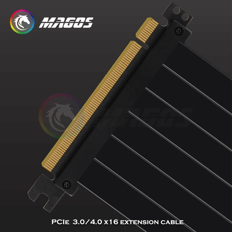 PCIE 4.0 X16 Riser כבל וידאו כרטיס הארכת מסוכך גמיש 90 ° הרכבה GPU אקספרס Lossless שחור/לבן, , - AliExpress – תמונה 4