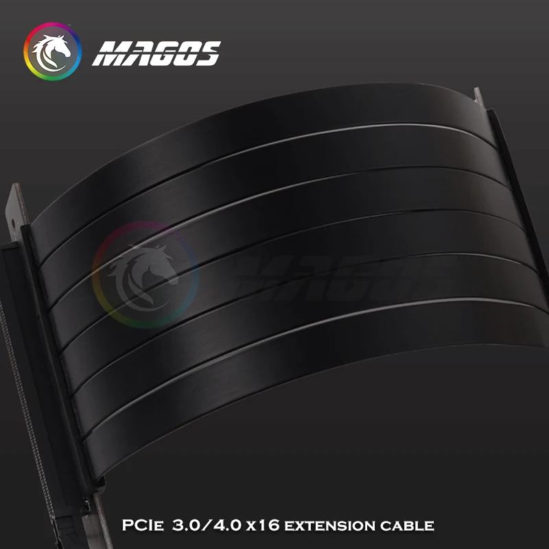 PCIE 4.0 X16 Riser כבל וידאו כרטיס הארכת מסוכך גמיש 90 ° הרכבה GPU אקספרס Lossless שחור/לבן, , - AliExpress – תמונה 6