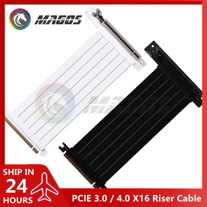 PCIE 4.0 X16 Riser כבל וידאו כרטיס הארכת מסוכך גמיש 90 ° הרכבה GPU אקספרס Lossless שחור/לבן, , - AliExpress