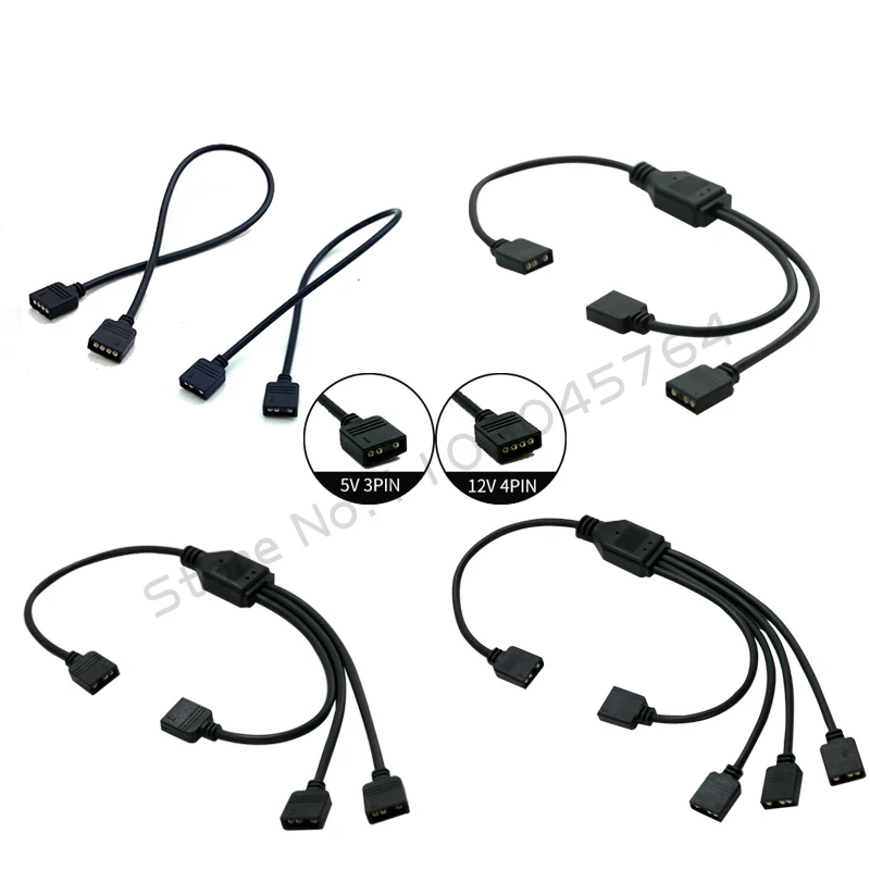 Splitter sync splitter, 12v 4pin/5v 3pin ארגון hub sync mi, , - AliExpress – תמונה 2
