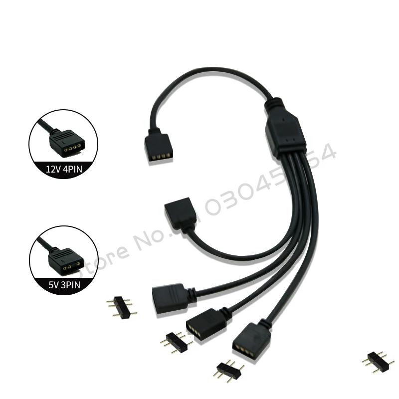 Splitter sync splitter, 12v 4pin/5v 3pin ארגון hub sync mi, , - AliExpress – תמונה 3
