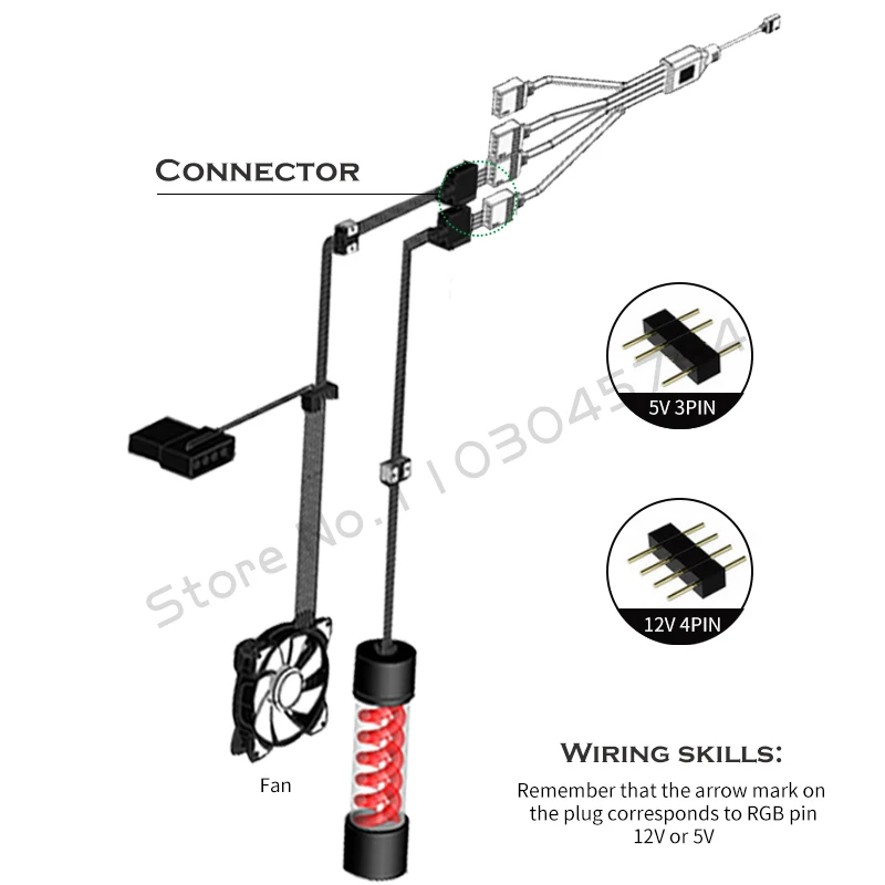 Splitter sync splitter, 12v 4pin/5v 3pin ארגון hub sync mi, , - AliExpress – תמונה 5