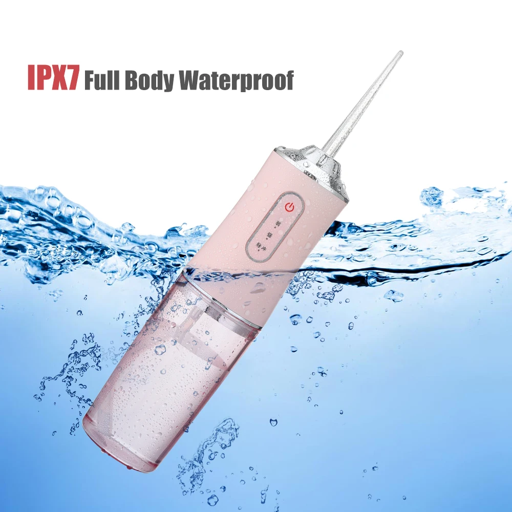 אוראלי משטף נייד שיניים מים Flosser USB נטענת סילון מים חוט דנטלי 4 Jet עצה 220ml 3 מצבים IPX7 1400 סל"ד – תמונה 6
