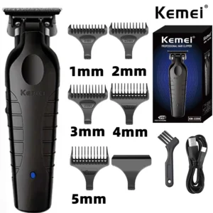 Kemei 2299 בארבר שיער אלחוטי גוזם 0mm אפס ומרווחות גילוף גוזז Detailer מקצועי חשמלי גימור חיתוך מכונה