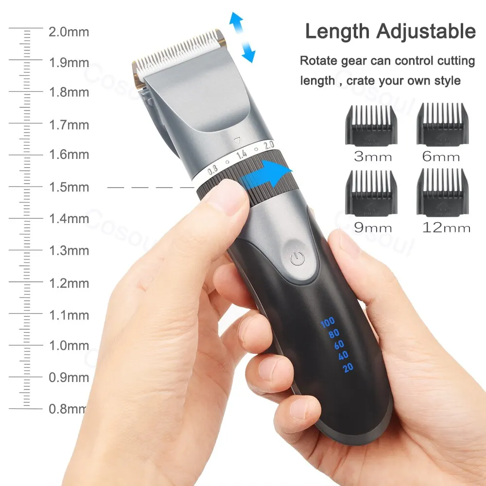 שיער clipper שיער ספר חשמלי קוצץ עבור גברים מבוגרים ילדים נטענת קוצץ שיער מכונת מקצועי – תמונה 4