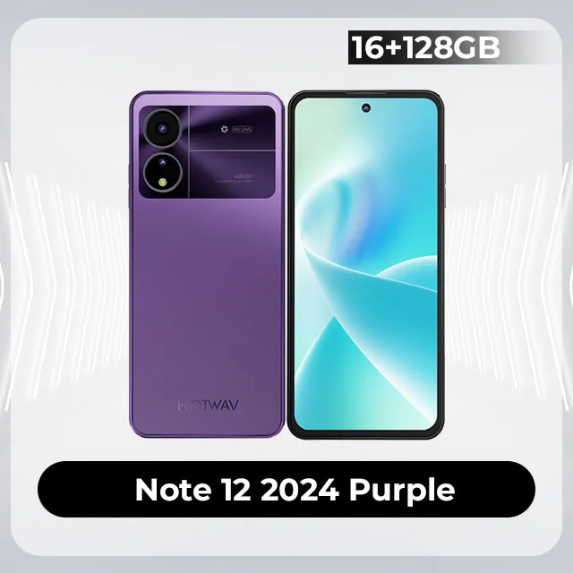 חדש hotwav הערה 12 14.0 אנדרואיד 2024 + טלפונים ניידים 5160mah 6 + 128gb 48mp + 16mp + 0.08mp מצלמה 6.8 - AliExpress 509 - צבע : Mystic Purple - ספינות מ : CN - גרסה : גלובלי גרסה - צרור : צרור 1
