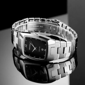 שעון גברים JS עם מסגרת בצורת טונאו, רצועת פלדת טונגסטן, שעון ריבועי, תנועה שוויצרית, זכוכית ספיר, רב תכליתי, לשימוש יומיומי - AliExpress 1511